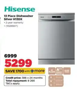 HiFi Corp Hisense 13 Place Dishwasher Silver H13DX offer