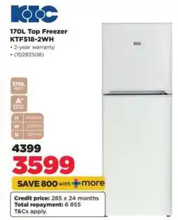 HiFi Corp 170L Top Freezer KTF518-2WH offer