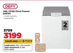 HiFi Corp DEFY 146L CF185 Chest Freezer DMF511 offer
