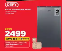 HiFi Corp DEFY 90L Bar Fridge DBF90M Metallic offer