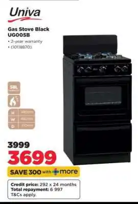 HiFi Corp Univa Gas Stove Black UG005B offer