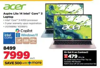 HiFi Corp Acer Aspire Lite 14 Intel Core 3 Laptop offer