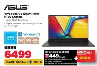 HiFi Corp ASUS VivoBook Go E1504 Intel N150 Laptop offer