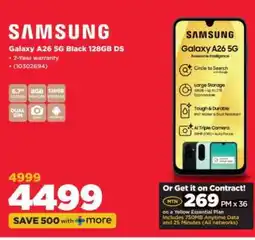 HiFi Corp Samsung Galaxy A26 5G Black 128GB DS offer