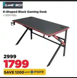 HiFi Corp K-Shaped Black Gaming Desk offer
