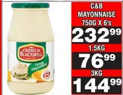 Advance Cash n Carry C&B Mayonnaise 750G X 6's offer