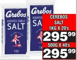 Advance Cash n Carry CEREBOS SALT 1KG X 20's offer