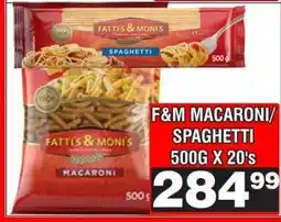 Advance Cash n Carry F&M MACARONI/SPAGHETTI 500G X 20's offer