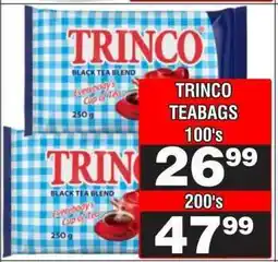 Advance Cash n Carry TRINCO TEABAGS 100's offer