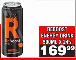 Advance Cash n Carry REBOOST ENERGY DRINK 500ML X 24's offer