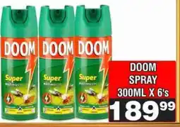 Advance Cash n Carry DOOM SPRAY 300ML X 6's offer
