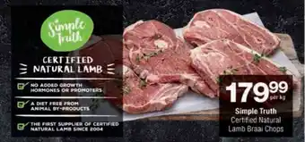 Checkers Simple Truth Certified Natural Lamb Braai Chops offer