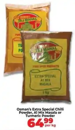 Food Lover's Market Osman's Extra Special Chilli Powder, A1 Mix Masala or Turmeric Powder offer