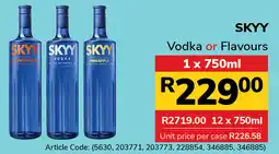 Jumbo Skyy Vodka or Flavours offer