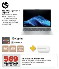 HiFi Corp Hp 15s AMD Ryzen 5 Laptop offer