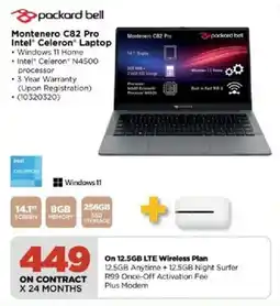 HiFi Corp Packard Bell Montenero C82 Pro Intel Celeron Laptop offer
