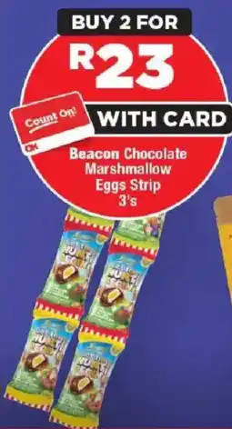 OK MiniMark Beacon Chocolate Marshmallow Eggs Strip offer