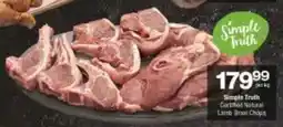 Checkers Simple Truth Certified Natural Lamb Braai Chops offer