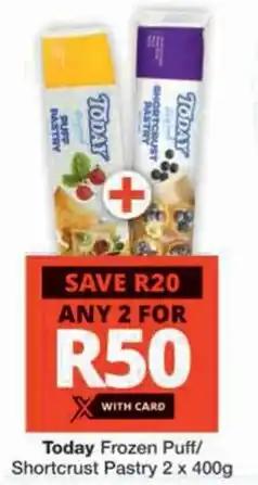 Checkers Today Frozen Puff/ Shortcrust Pastry offer