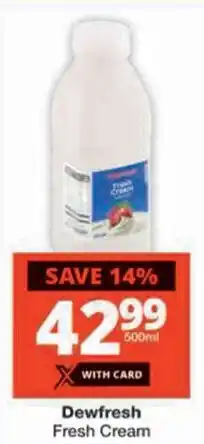 Checkers Dewfresh Fresh Cream offer
