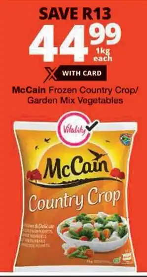 Checkers McCain Frozen Country Crop/ Garden Mix Vegetables offer