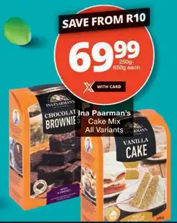 Checkers Ina Paarman's Cake Mix All Variants offer
