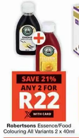 Checkers Robertsons Essence/ Food Colouring All Variants offer