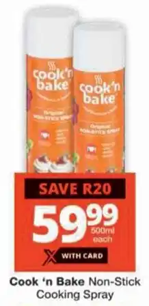 Checkers Cook 'n Bake Non-Stick Cooking Spray offer