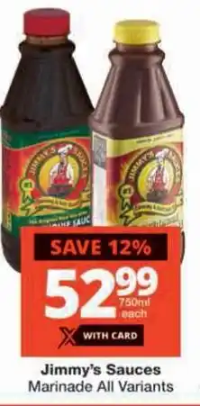Checkers Jimmy's Sauces Marinade All Variants offer
