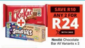 Checkers Nestlé Chocolate Bar All Variants offer