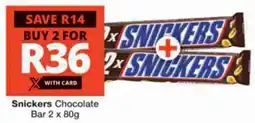 Checkers Snickers Chocolate Bar offer