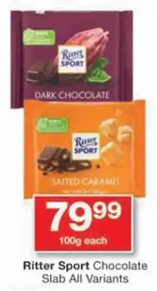 Checkers Ritter Sport Chocolate Slab All Variants offer