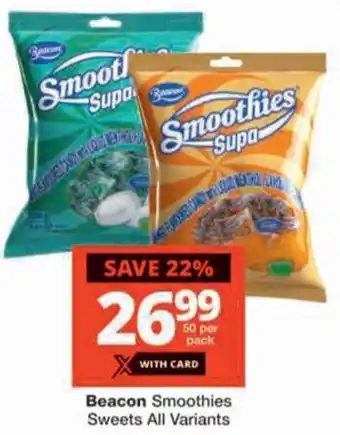Checkers Beacon Smoothies Sweets All Variants offer