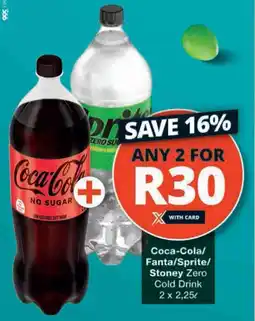 Checkers Coca-Cola/ Fanta/ Sprite/ Stoney Zero Cold Drink offer