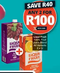 Checkers Liqui Fruit 100% Fruit Juice Blend All Variants offer