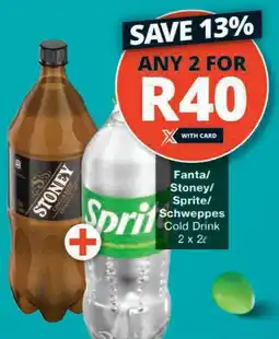 Checkers Fanta/ Stoney/ Sprite/ Schweppes Cold Drink offer