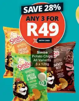 Checkers Simba Potato Chips All Variants offer