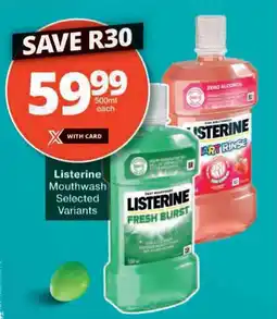Checkers Listerine Mouthwash offer