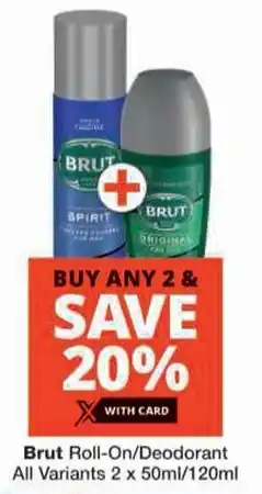 Checkers Brut Roll-On/ Deodorant All Variants offer
