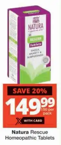 Checkers Natura Rescue Homeopathic Tablets offer