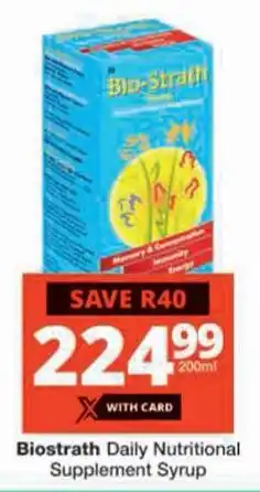 Checkers Biostrath Daily Nutritional Supplement Syrup offer