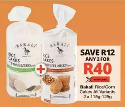 Checkers Bakali Rice/ Corn Cakes All Variants offer
