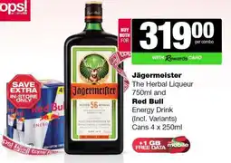 Spar Tops Jägermeister and Red Bull Combo offer