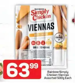 Pick n Pay Rainbow Simply Chicken Viennas Assorted 500g Each offer