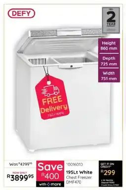 Bradlows Defy White Chest Freezer offer