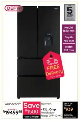 Bradlows Defy Onyx French Door Fridge offer