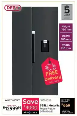 Bradlows Defy Metallic Fridge Freezer offer