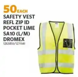 BUCO Safety vest refl zip id pocket lime sa10 offer