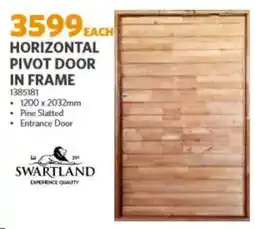 BUCO Swartland horizontal pivot door in frame offer
