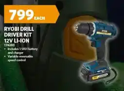 BUCO Ryobi drill driver kit 12v li-ion offer